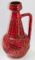 Preview: 60er Jahre Keramik Vase Bitossi Italy rot schwarz Henkelvase 24,5cm