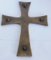 Preview: Großes Bronze Kreuz Wandkreuz mit Muster 22x16,5cm