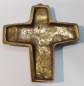 Preview: Kleines Bronze Kreuz Ich bin bei euch Jesus Jünger Abendmahl 10,3x9,6cm