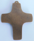 Preview: Kleines Bronze Kreuz Hände Brot Wein 10,3x8,3cm