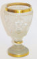 Preview: Altes Pokalglas Becherglas Vase um 1900 satiniert Email dickwandig Goldrand 11,5cm (N)