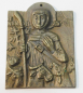 Preview: Kleine Bronze Plakette Relief St. Wendelinus (Wendelin) E. Weinert 5,2x3,8cm