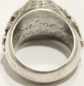 Preview: Alter Ring aufklappbar Giftring Ich atme tief Echsen Silber 835 Gr.60 Ø19mm