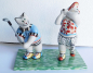 Preview: Porzellanfigur lustige Katzen Villeroy & Boch Sport Golfer Golf R. Benedikt