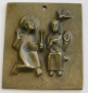 Preview: Kleine Bronze Plakette Relief Verkündigung Egino Weinert 5x4,3cm