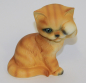 Preview: Porzellanfigur sitzende Katze Bisquit rot-orange Goebel Nr. 31 028 11,5cm #b (N)