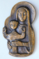 Preview: Formschönes Bronze Relief Mutter mit Kind / Maria mit Jesus 9x5,3cm (N)