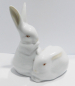 Preview: Kleine Porzellanfigur 2 Hasen Herend 5226/C weiß sparsam farbig bemalt 8,5cm