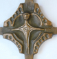 Preview: Bronze Kreuz Relief Jesus Feierliche Kommunion Wandkreuz 13,7x12,6cm #b (N)