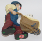 Preview: Gilde Figur Clown mit Schubkarre mit Hund 11,5x4cm