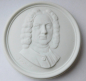 Preview: Porzellan Plakette Rosenthal Relief Porträt J. S. Bach Bisquitporzellan Ø10,5cm (N)