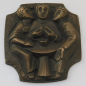 Preview: Kleines Bronze Kreuz Jesus Abendmahl Brotbrechen 8x7,5cm