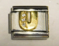 Preview: Original Nomination Modul Classic 9mm Gold Emblem Buchstabe U mit Zirkonia (N)