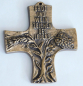 Preview: Kleines Bronze Kreuz Brot und Wein Zeichen des Lebens 9x8cm #b
