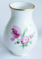 Preview: Kleine bauchige Vase Höchst handbemalt Blüten pinkfarben I. Wahl 10cm