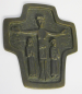 Preview: Kleines Bronze Kreuz Relief Jesus Andenken Kommunion 1968 10x9cm (N)