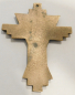 Preview: Kleines Bronze Kreuz mit Taube und Hand Alpha Omega 8,6x6,5cm