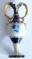 Preview: Kleine Vase Miniatur Amphore Royal Dux kobalt gold Henkelvase 13,5cm