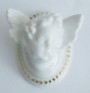 Preview: Engelskopf Engel Putto Wagner & Apel plastisch 6x4,3cm Perlrand goldfarben #a