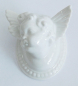 Preview: Engelskopf Engel Putto Wagner & Apel plastisch 6x4,3cm weiß Perlrand #b