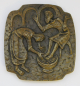 Preview: Ausdrucksstarkes Bronze Relief Jesus Fußwaschung 9,3x8,8cm (N)