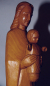 Preview: Alte Holzfigur Madonna Maria mit Kind geschnitzt stellen oder hängen 30cm (N)