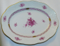 Preview: Flache Schale / Platte Herend Apponyi purpur I. Wahl oval ca. 31x23,5cm (N)