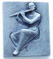 Preview: Buderus Eisenguß Relief Kunstguss Flötenspielerin Heinrich Moshage MH 27x23cm