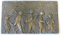 Preview: Seltene Bronze Plakette Relief Wandernde Familie Kinder Egino Weinert 16,5x10cm (N)