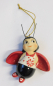 Preview: Seltene Porzellanfigur Marienkäfer Mädchen zum Anhängen Ostern Frühling 6,5cm #b (N)