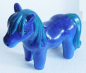 Preview: Keramik Figur lustiges Pferd Pony blau-grün Stil Bellini Bitossi Italy L23 H19cm