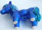 Preview: Keramik Figur lustiges Pferd Pony blau-grün Stil Bellini Bitossi Italy L23 H19cm