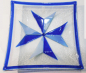 Preview: Seltene Schale Teller Mdina Glass Malta Malteser Kreuz in blau 21,5x21,5cm