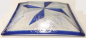 Preview: Seltene Schale Teller Mdina Glass Malta Malteser Kreuz in blau 21,5x21,5cm