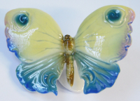 Porzellanfigur bunter Schmetterling ENS blaue Mühlenmarke 10,7x8,2cm #38 (N)