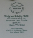 Weihnachtsteller 1982 Rosenthal Wiinblad Taufe (N)