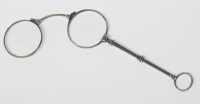 Altes Lorgnon Lorgnette Stielbrille Niello Silber 900 um 1900 (N)