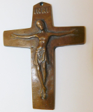 Kleines Bronze Kreuz Inri plastisch 9,5x7,5cm