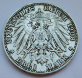 3 Mark Deutsches Reich Bayern 1908 D Otto Silber 900 Ø3,3 #449