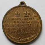 Original alte Bronze Medaille Regierungsjubiläum 1913 Wilhelm II. Preussen Ø3cm #1580