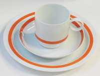 3tlg. Kaffeegedeck Rosenthal Duo Electric orange Ambrogio Pozzi (N)