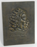 Reliefbild Johann Sebastian Bach Eisenguß bronziert plastisch 20x14,5cm (N)