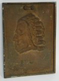 Reliefbild Johann Sebastian Bach Eisenguß bronziert plastisch 20x14,5cm (N)