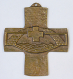 Kleines Bronze Kreuz Wandkreuz Kommunion Konfirmation Butzon & Bercker 7,7x6,7cm (N)