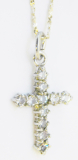 Anhänger Kreuz helle Steine 1,8cm an feiner Kette Silber 925 46cm (N)