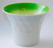 Teelicht Rosenthal Vaan Frits Lucky Light Design Broekstra weiß-grün 6,5cm (N)