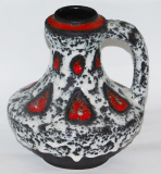 Keramikvase Jopeko 106 17 fat Lava Henkelvase schwarz-weiß-rot 17cm (N)