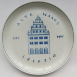 Wandteller Meissen I. Wahl Andenkenteller Leipzig Alte Waage Aquatinta Ø17,6cm (N)