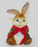 Porzellanfigur Goebel Hase mit roter Schleife Ein Präsent für dich 8cm (N)