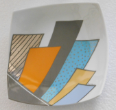 Schale Zierteller Rosenthal geometrisch Design Rosemonde Nairac 18x18cm